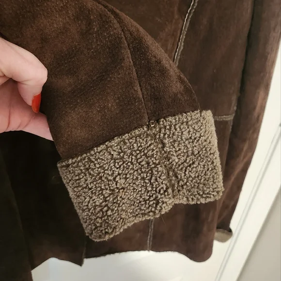 Vintage New York by Winlit Suede Leather Women's Jacket Brown Size M - Picture 5 of 9